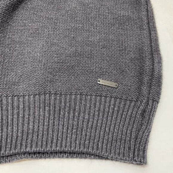 Calvin Klein Jeans Men's XL Sweater Dark Gray Half Zip Mock Neck CK Logo Zipper - Picture 13 of 14